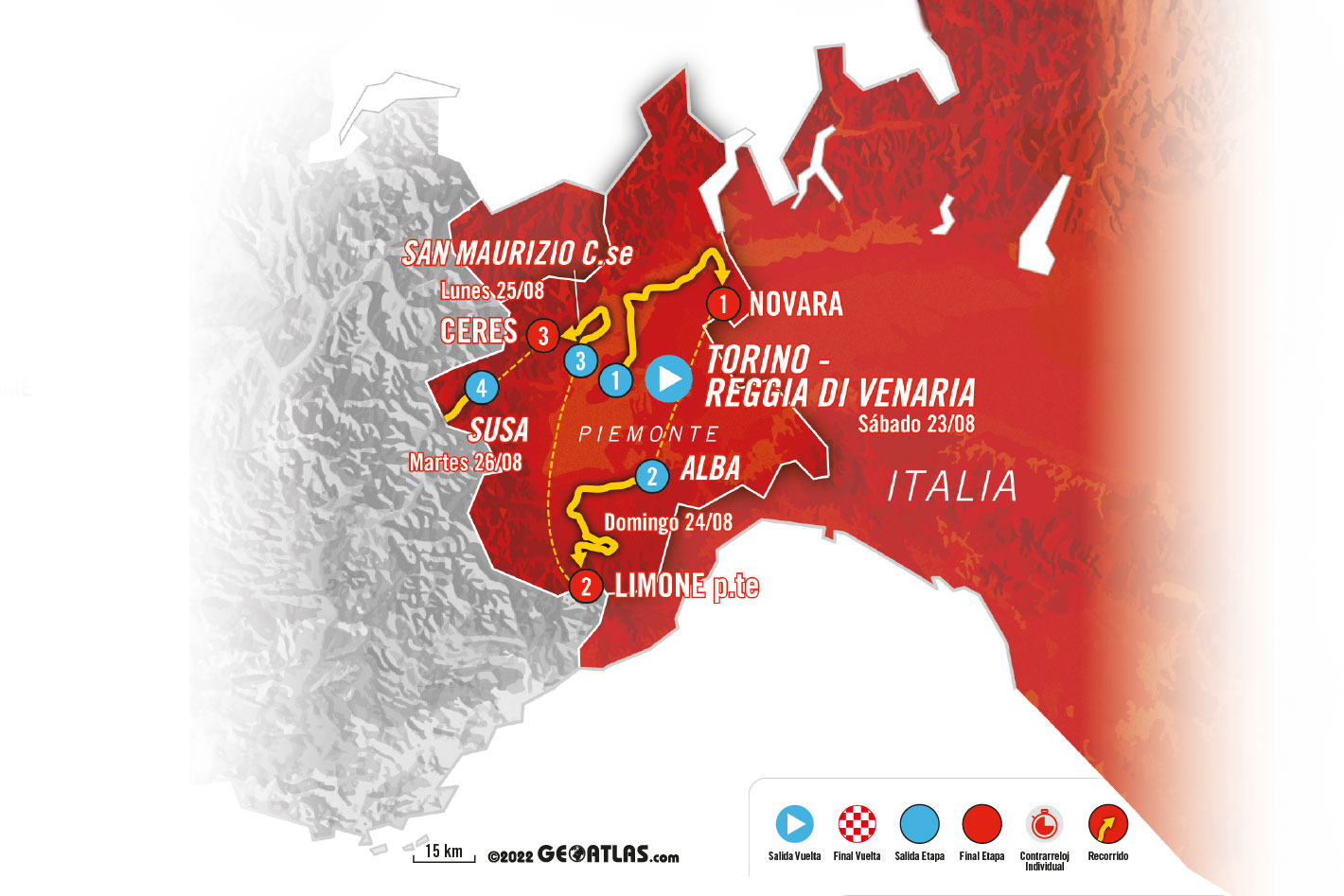 The start map of the 2025 Vuelta a Espa&ntilde;a