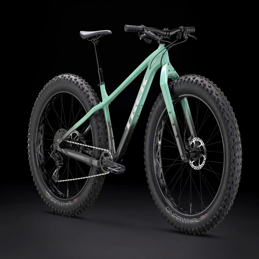 Trek Farley 5 mountain bike in satin blue sage and lithium grey fade